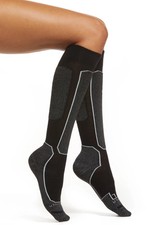 Icebreaker L17701 Womens Black Ski Light Over the Calf Socks Size 9.5-11
