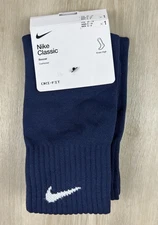 Nike Classic Soccer Socks Cushioned Blue Knee-High Mens 6-8 Womens 6-10 NEW
