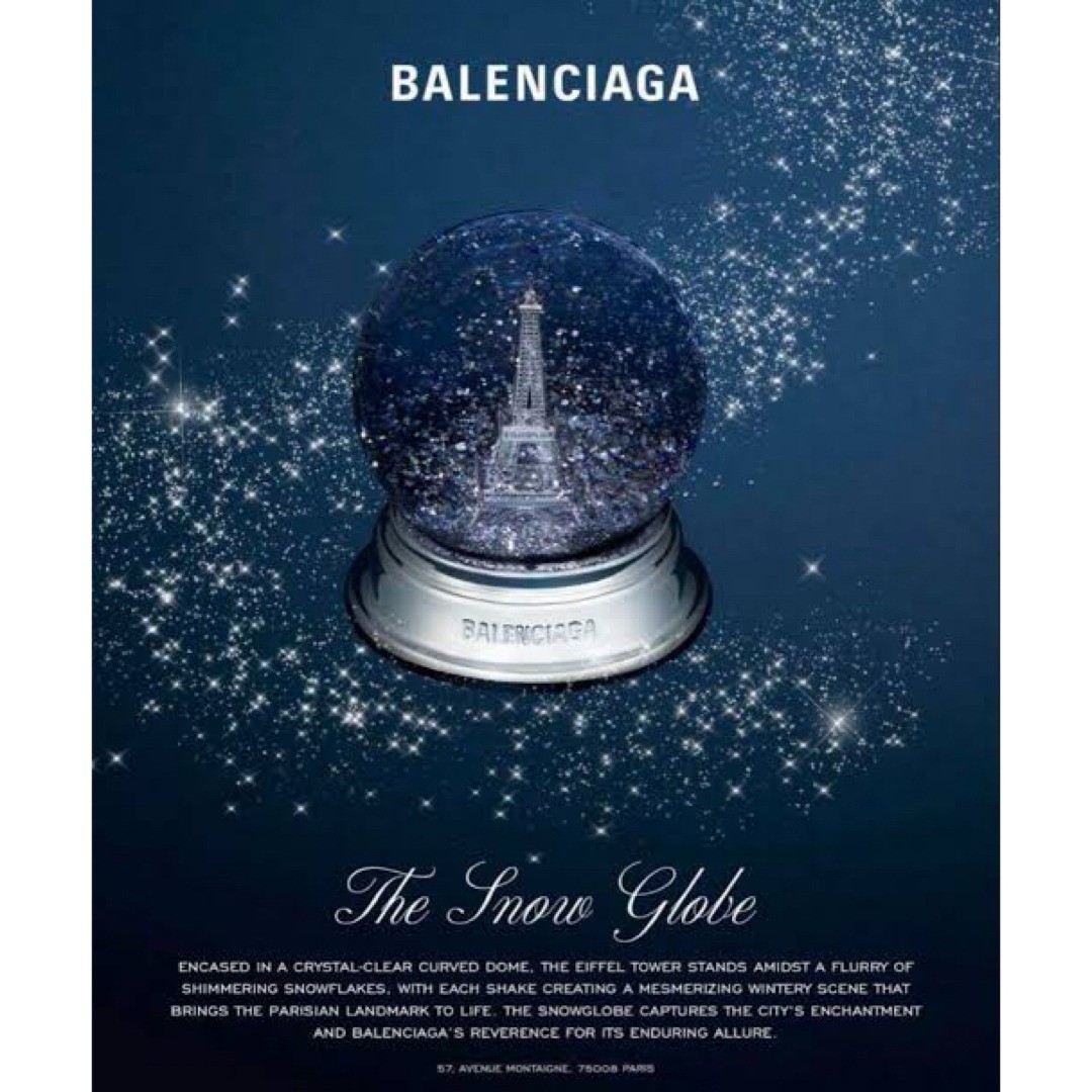 Balenciaga Novelty Snow Globe Eiffel Tower Christmas ornaments