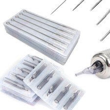 Tattoo Needle RL RS F M1 2 RM and Matching Tube Tips Round Diamond Flat