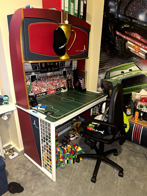 Çilek Active Design Tischkicker Mini Tischfußball, Rot/Grau/Weiß