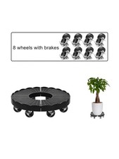 Image of Adjustable Plastic Plant Pot Caddy Heavy Duty With Wheels Mover Trolley Stand