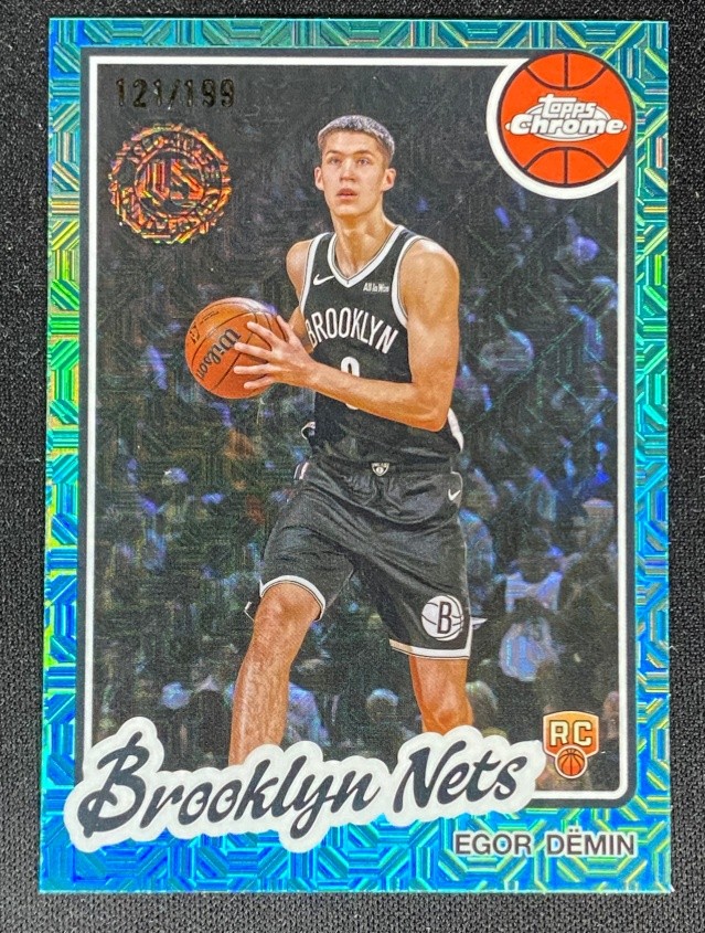 Egor Demin 2025-26 Topps Flagship Silver Pack Chrome Aqua Mojo 121/199 RC #TC-ED