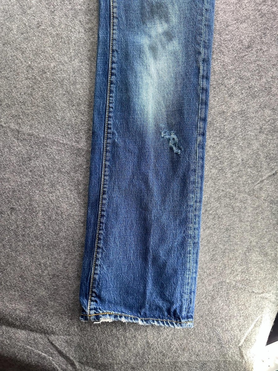 Miss Sixty Jeans Womens 26 Blue Low Rise Bootcut Distressed Y2k