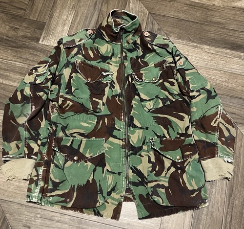 Vintage British Para Smock DPM Camo Parachutist 70s 80s Cotton Distressed Large - Picture 2 of 19