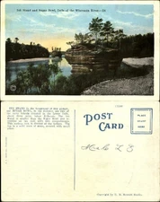 Ink Stand Sugar Bowls Dells Wisconsin River WI unmailed vintage postcard