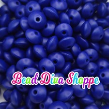 Set of 20 - NAVY BLUE - 12mm Silicone Lentil Beads - DIY Jewelry Making -