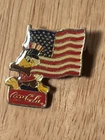 Vintage Coca-Cola Eagle USA Flag Enamel Pin ©1980 Employee Issue Rare