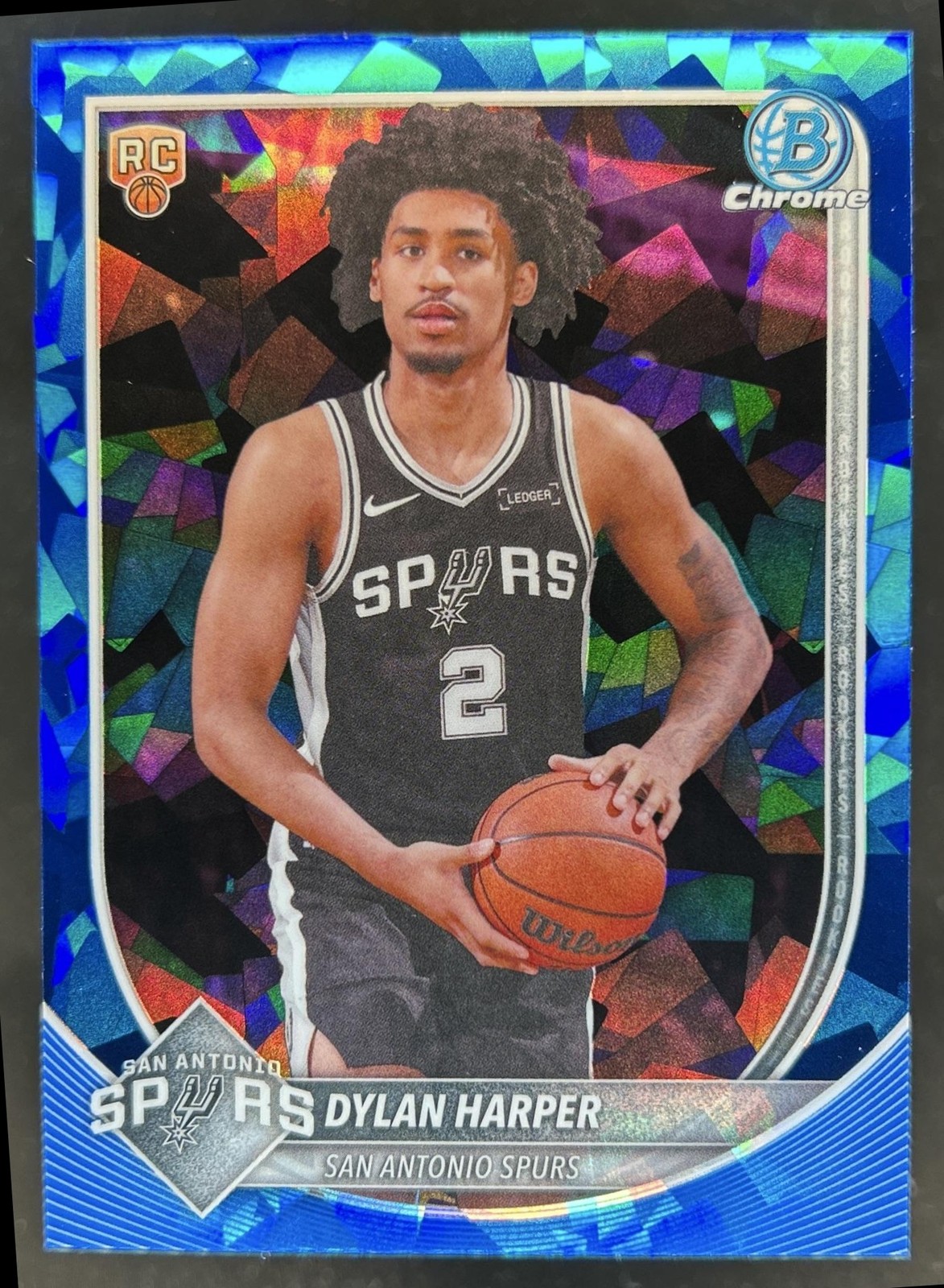 2025 Bowman Sapphire Dylan Harper Chrome Refractor Rookie RC #BCV-2 Spurs