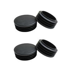 4 Pcs 38mm 1.5 Inch Round Plastic Plugs, Black Pipe Tubing End Cap