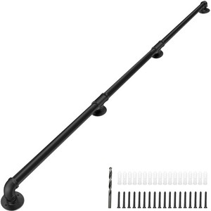 Wall Mount Industrial Staircase Handrails 10FT, 1.3" Hand Rails for Indoor St...