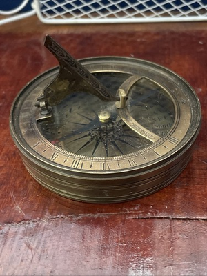 #ad Vintage Working Brass Compass With Sundial $24.95