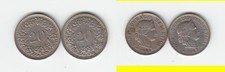 Switzerland 2 x 20 Rappen 1944, 1947