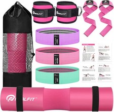 Barbell Pad Set for Squat  Hip Thrust - Extra Thick High Density Neck  Shoulde