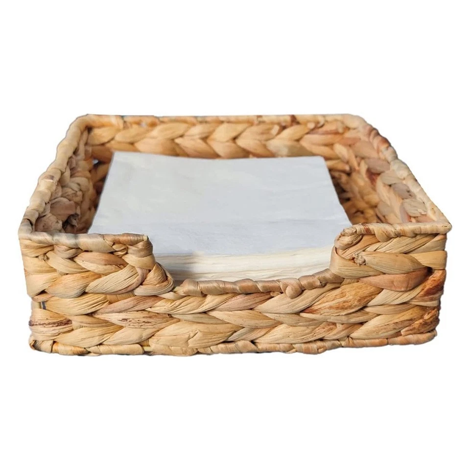 3 Stück Handgeflochtene Rattan-Tabletts, Weidenkörbe für Tank-Tabletts, Wei2441 - Bild 2 von 4