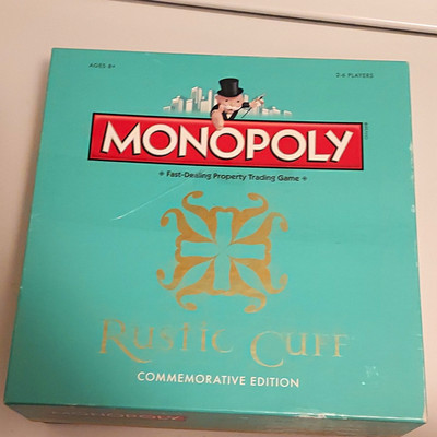 Hasbro Monopoly Rustic Cuff Commemorative Edition Board Game 2-6 Players 8+ 2016