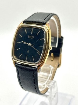 SEIKO 6030 5190 Watch Quartz Timepiece Black Dial Vintage Working Ready
