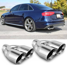 2.5" Auspuffblende Endrohr Edelstahl Doppel Für Audi A3 A4 A5 A6 A7 Q5 S-Line