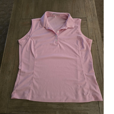 Nike Golf Dri-FIT Women's Pink Sleeveless Collared Polo Shirt Top Size M