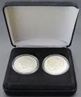 TWO 90% MORGAN SILVER DOLLARS FIRST LAST YEARS WITH CASE 1878 1921 NO RESERVE