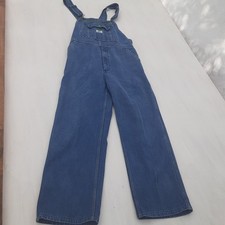 Liberty Men's Overalls Denim Blue Bib Workwear Sz 36x30 Green Trim Pockets