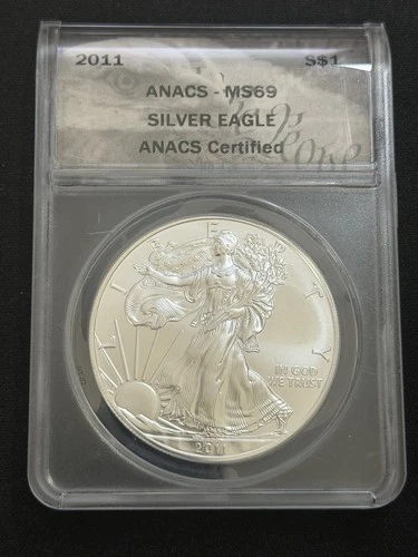 2011 $1  American Silver Eagle ANACS MS69 - Super Clean and Bright