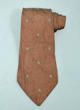 VTG Men's 1930s Brown  Green Dot Pattern Necktie 30s Tie Artcraft Cravats