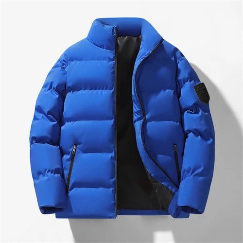 Herren Stehkragen Winter Baumwolle Daunen Puffer Jacke Mantel Reißverschluss Taschen Warm - Bild 26 von 40