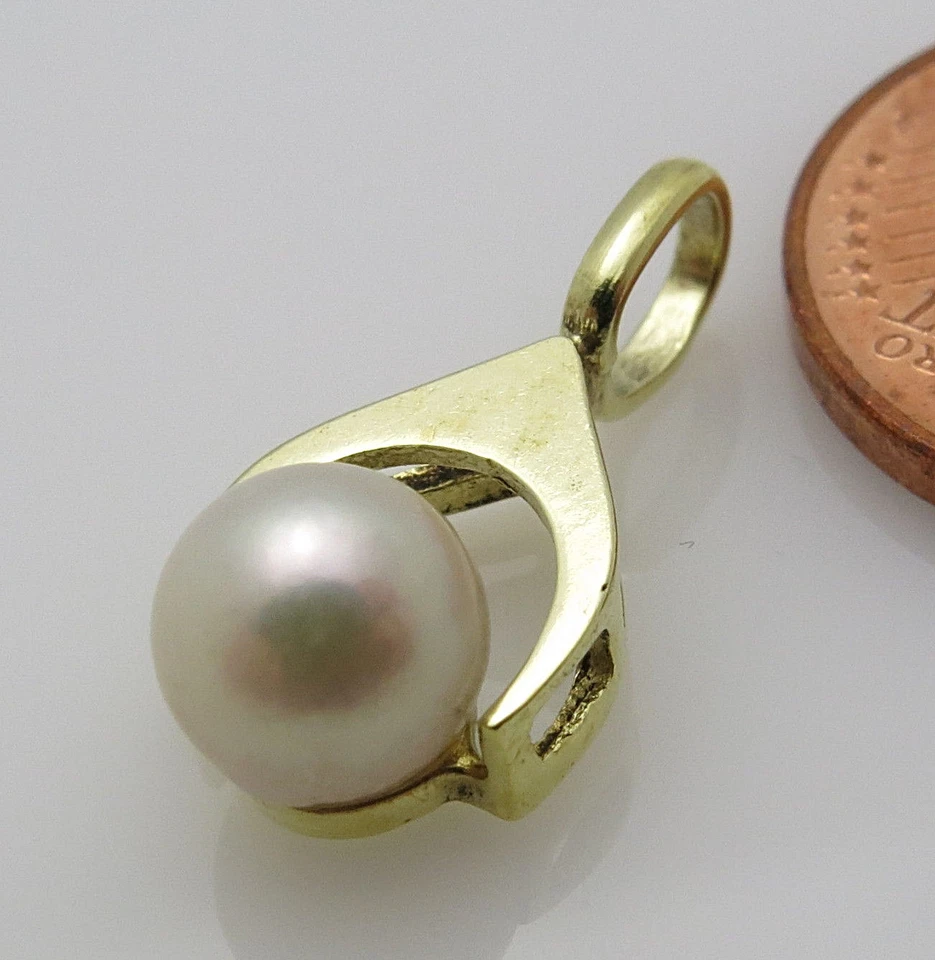 REIF-DESIGN - ZIERLICHER PERLENANHÄNGER - 333 GELBGOLD