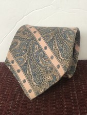 Christian Dior Men's Tie Paisley Pink Purple 100% Woven Italian Silk Made in USA