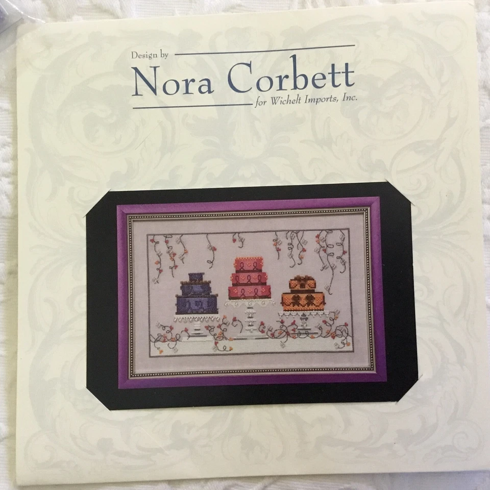 Nora Corbett Garden Party Cakes Cross Stitch Pattern & Embellishment Pack NC182 - Image 2 of 4