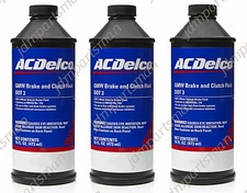 GENUINE ACDelco Dot 3 Brake & Clutch Fluid 10-4110 (16oz. Bottle) - Pack of 3