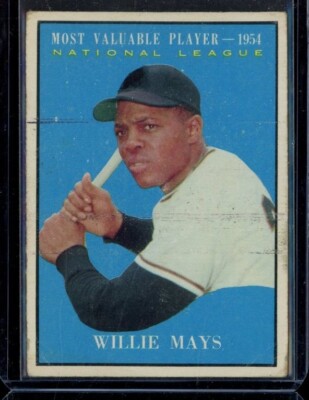 1961 Topps #482 Willie Mays MVP Giants Creasing Print Lines FR-GD LOOK!
