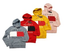 SPECIAL  Tommy Hilfiger Men's Quinn Logo Print Fleece Pullover Hoodie