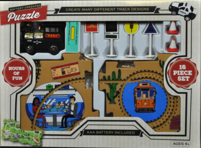 HOT PUZZLE VEHICLE SET-BLACK TRAIN (2-left) FREE SHIPPING TO USA-SEE VIDEO