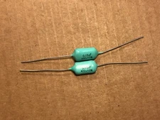 2 NOS Vintage Sea Green Drop .15 uf 400v Seacor Tube Amp Capacitors TESTED (Qty 