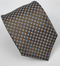 Stafford Essentials Polyester Tie Brown Blue Geometric Necktie 58 x 3.25 A2