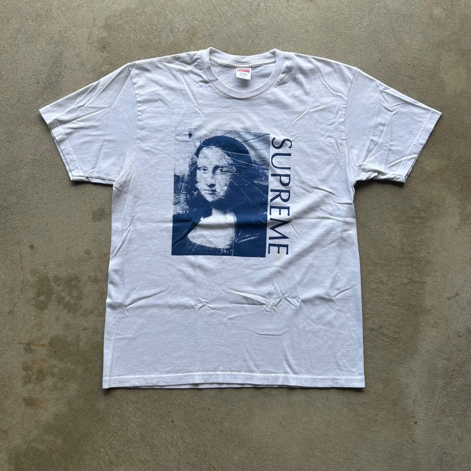 Chemise Supreme Mona Lisa taille L blanche 2018 portrait art