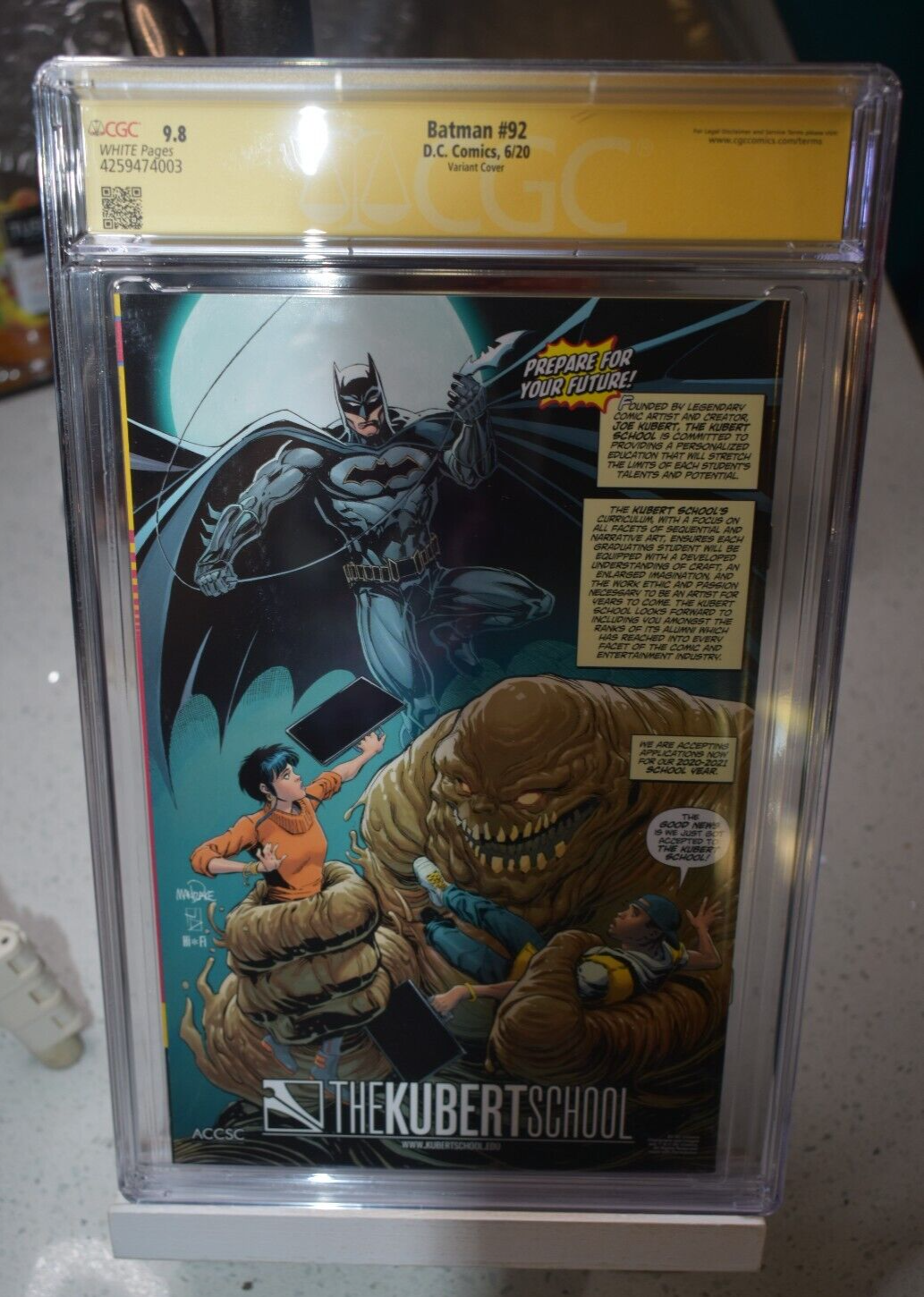 BATMAN #92 CGC SS 9.8 VARIANT COVER [ARTGERM COVER] SIGNED BY JAMES ...