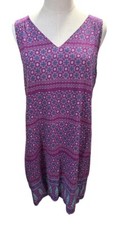 Old Navy  Sleeveless Purple Pink Floral  Paisley Print Dress Shift Knee Boho M