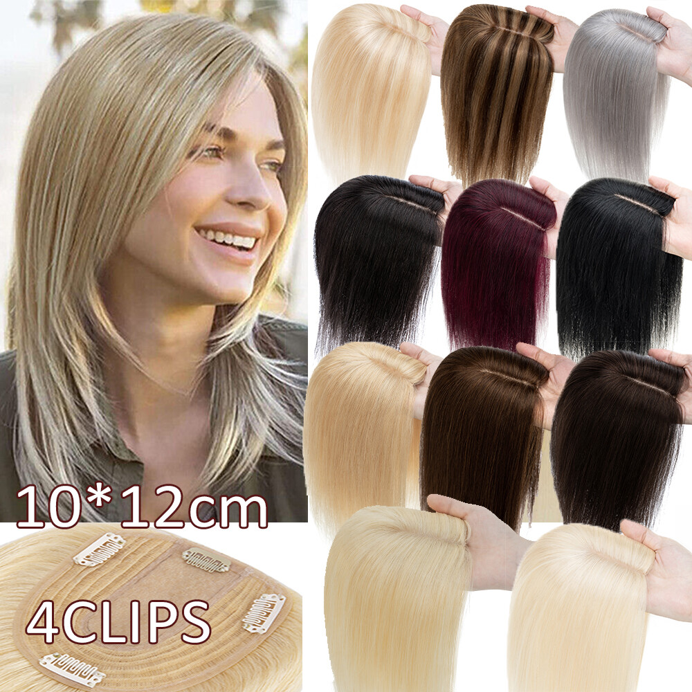 100% Remy Hair Clip In Human Hair Topper Hairpiece Toupee  display picture 3