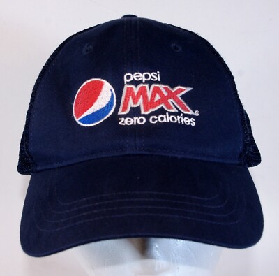 Pepsi Max Hat Mesh Hat Cap Blue Embroidered Logo Hook & Latch Adjustable