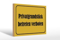 Holzschild Hinweis 30X20 Cm PrivatgrundstüCk Betreten Deko Schild Wooden Sign