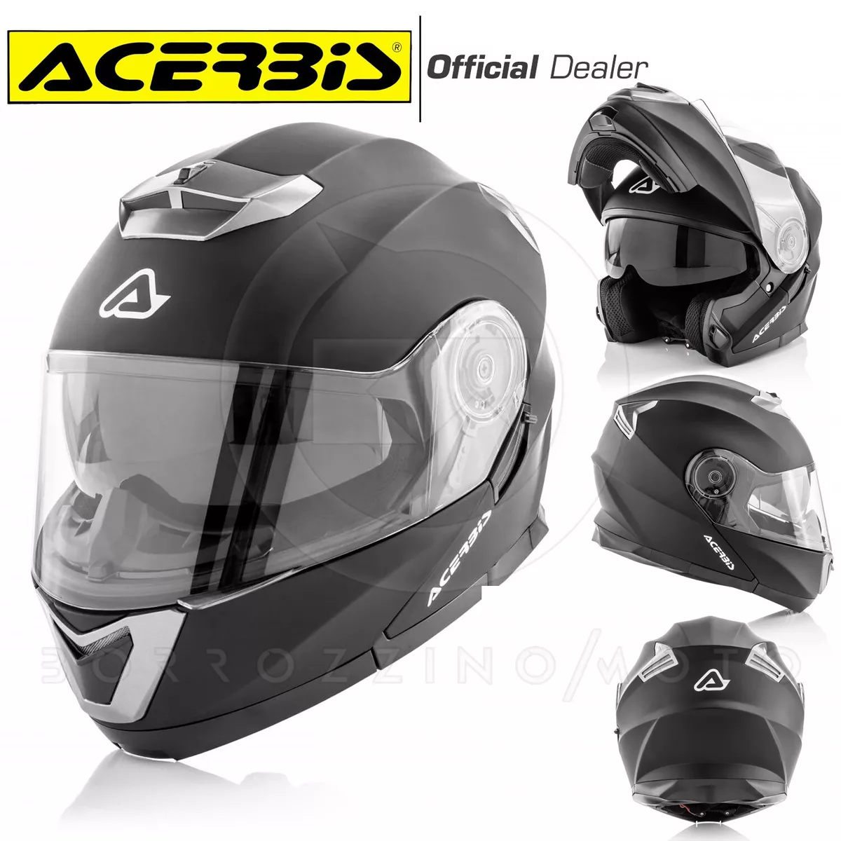 CASCO MOTO ACERBIS SEREL INTEGRALE MODULARE TOURING STRADA NERO