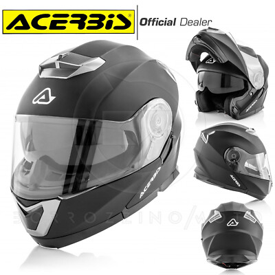 CASCO ACERBIS SEREL INTEGRALE MODULARE TOURING STRADA NERO OPACO CON  VISIERINO | eBay