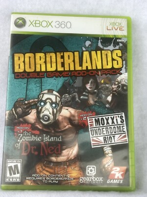 Xbox 360 Borderlands Double Game Add-On Pack Tested Working Manual Video Game