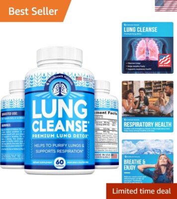 60 Capsules of Herbal Lung Detox - All-Natural Support for Respiratory Health