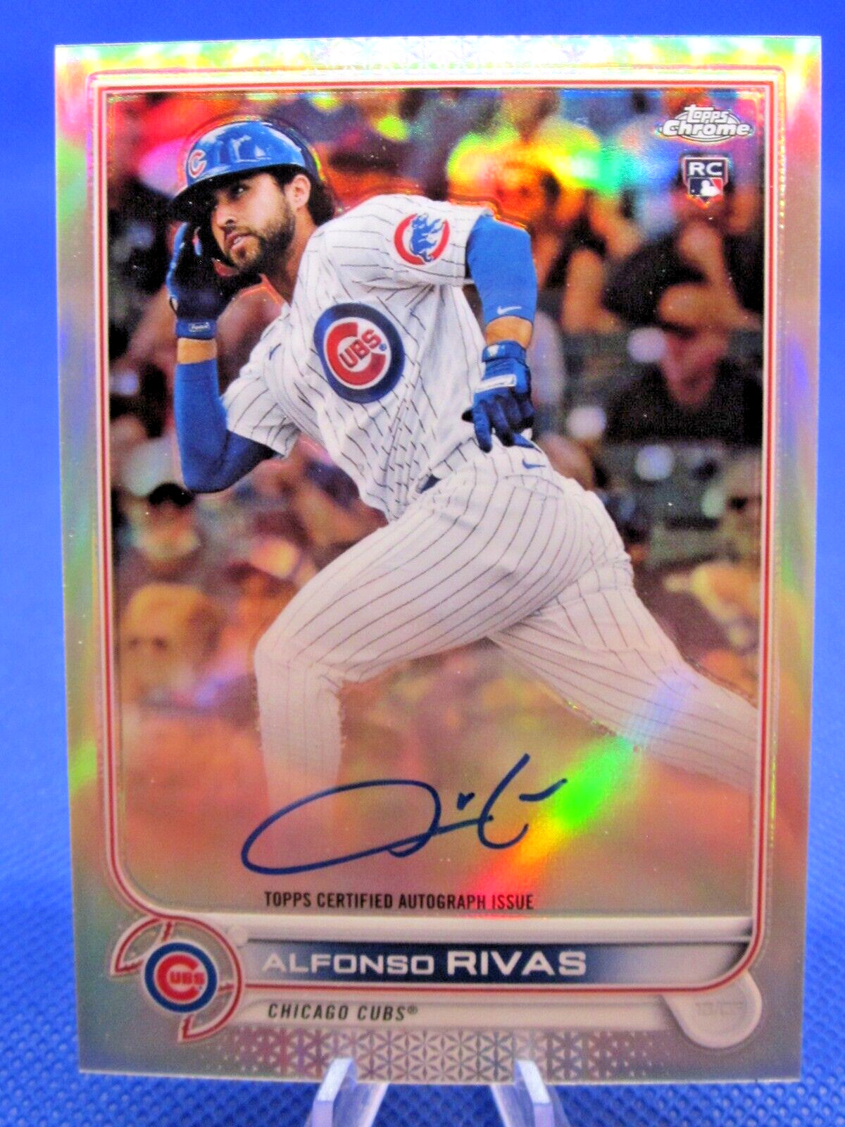 2022 TOPPS CHROME REFRACTOR #RA-AR ALFONSO RIVAS AUTO SIGNED CUBS RC 225/499