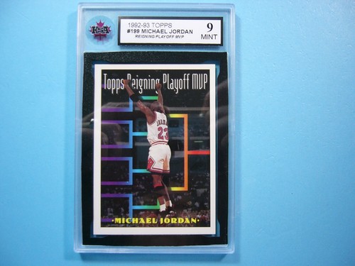 1992/93 TOPPS NBA BASKETBALL CARD 199 MICHAEL JORDAN KSA 9 MT SHARP+ ...