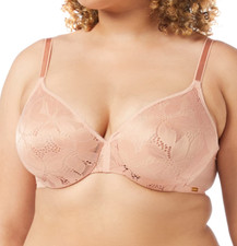 Gossard Glossies Bra Sheer Moulded Plunge Seamless Non Padded Sexy Size 38F